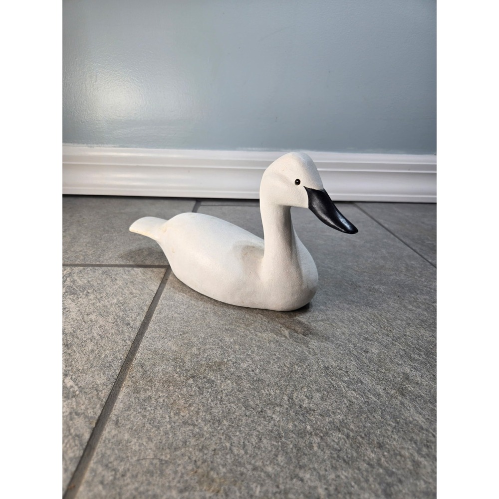 Hand Carved Swan Decoy Signed Dated 1985 Wildlife & Things Decorative